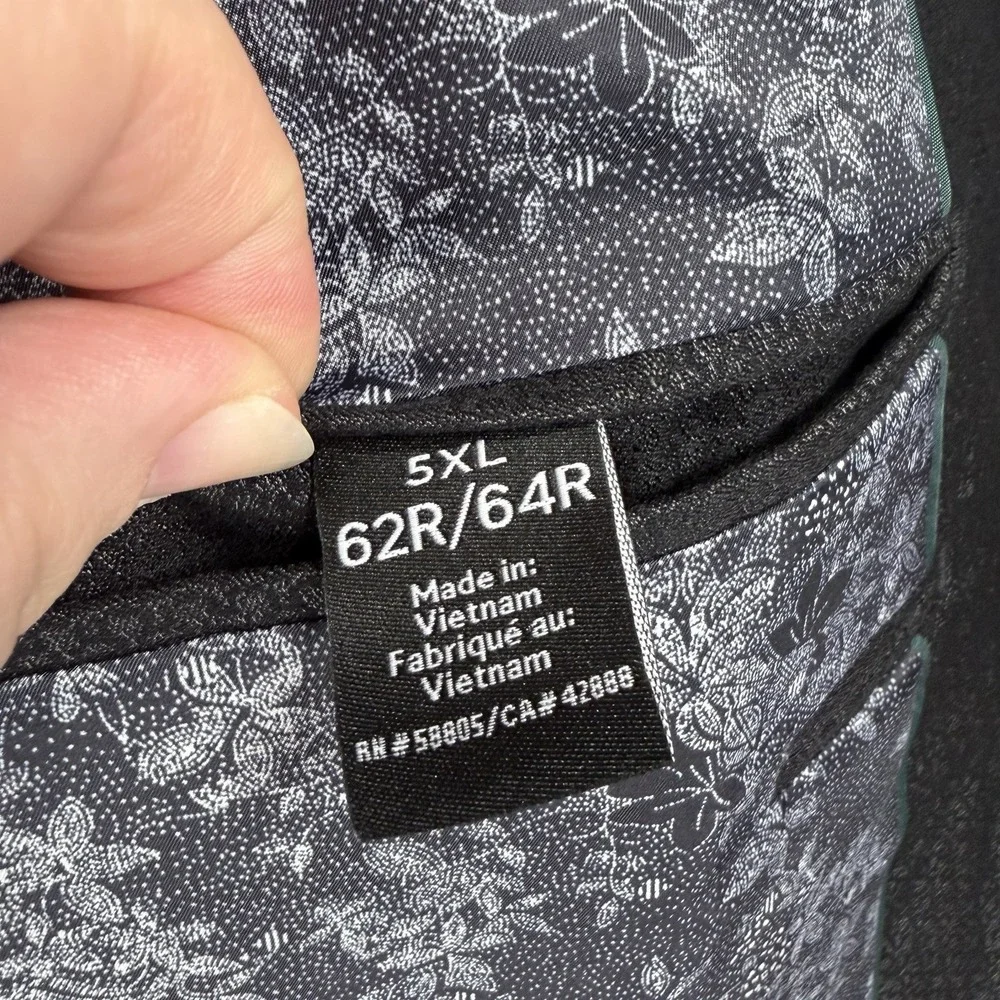Big‎ And Tall 5XL Grey Black Synergy Performance Blazer Jacket 62/64R Nice!